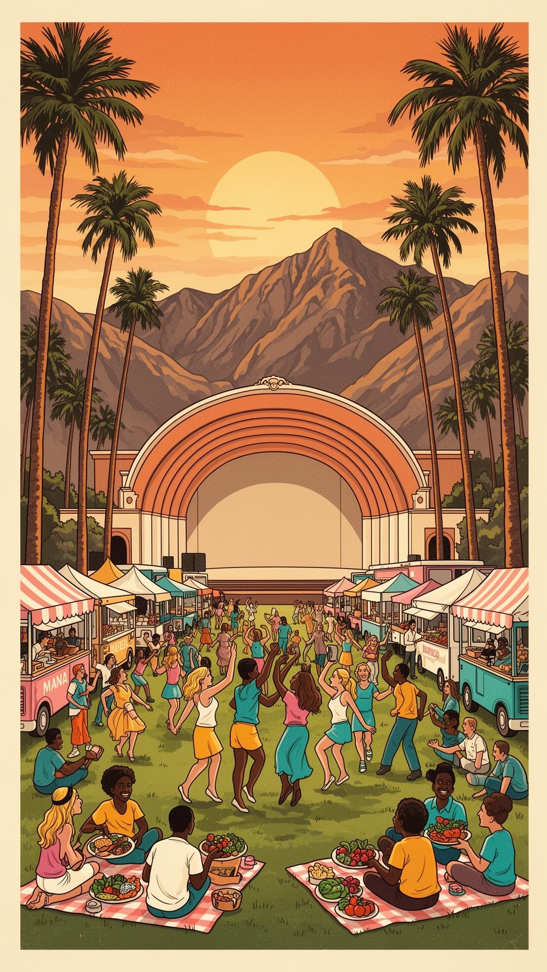 Cathedral City Community Amphitheater festival illustration